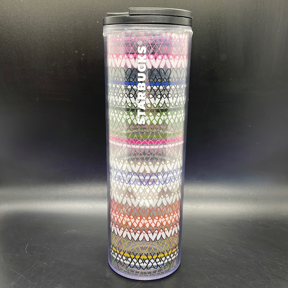 2017 Starbucks Rainbow Hearts Acrylic travel cup Tumbler